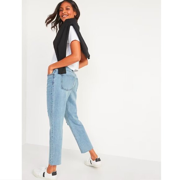 Old Navy High Rise Slouchy Straight Jeans - Picture 1 of 7